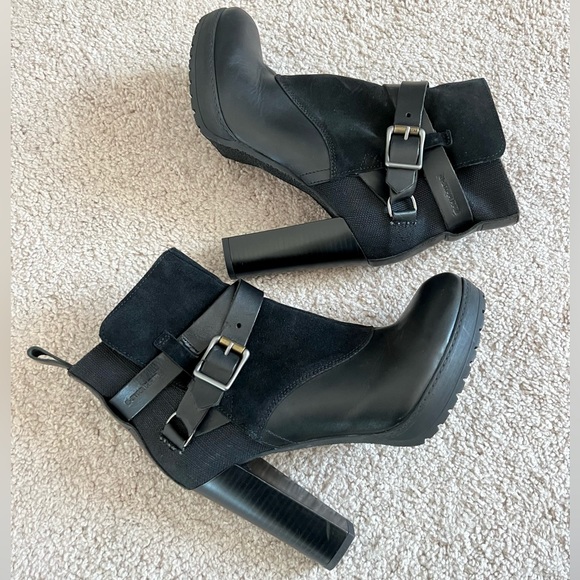 GStar Shoes G Star Raw Black Leather Denim Booties High Heel Boots Poshmark